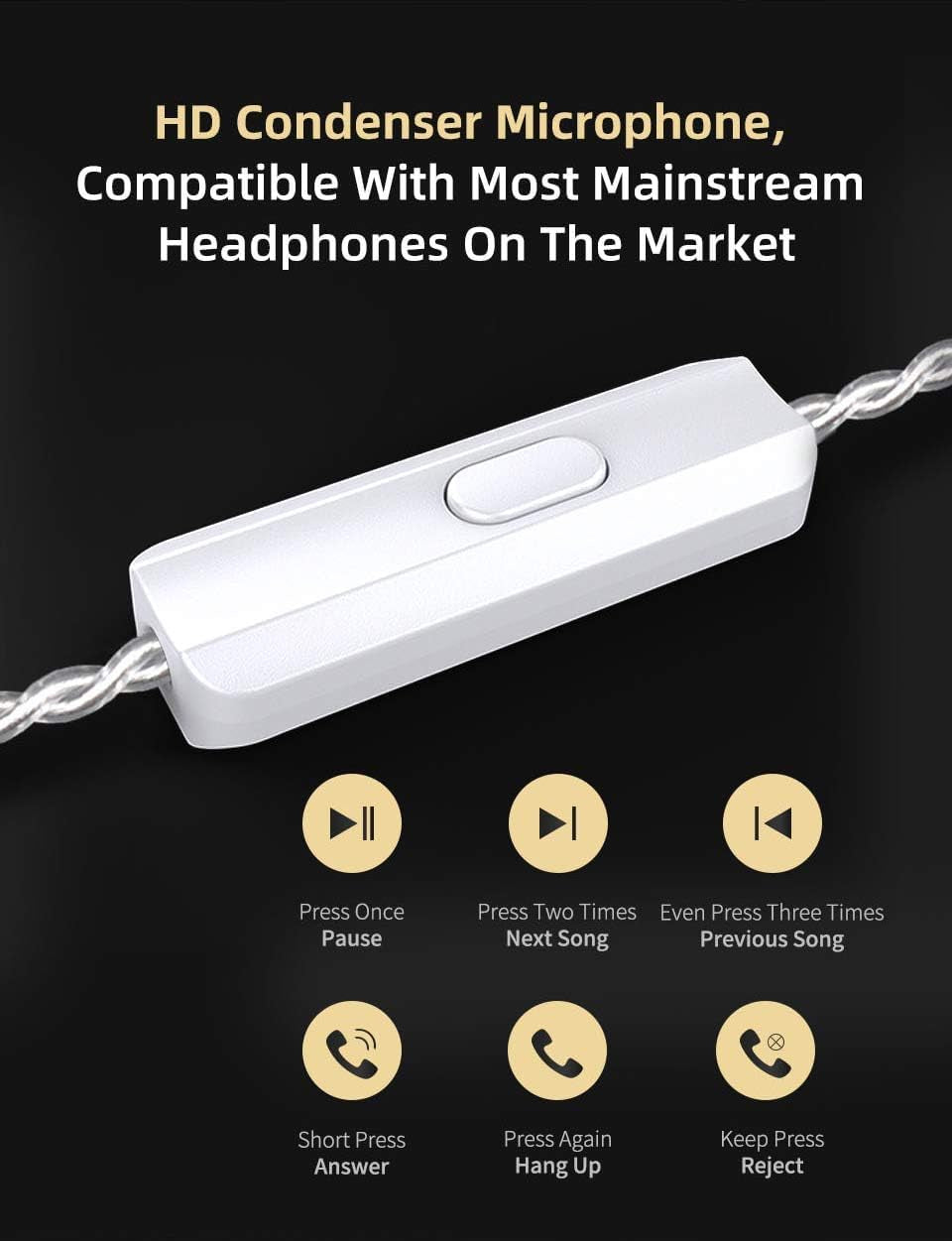 KZ ZSN PRO X Hifi in Ear Monitor, 1BA 1DD Earbud Headphone Dual Driver Drummer Musician Earphone Stereo Headset with Removable C Pin Cable for Church (NO Mic, Dark Black)