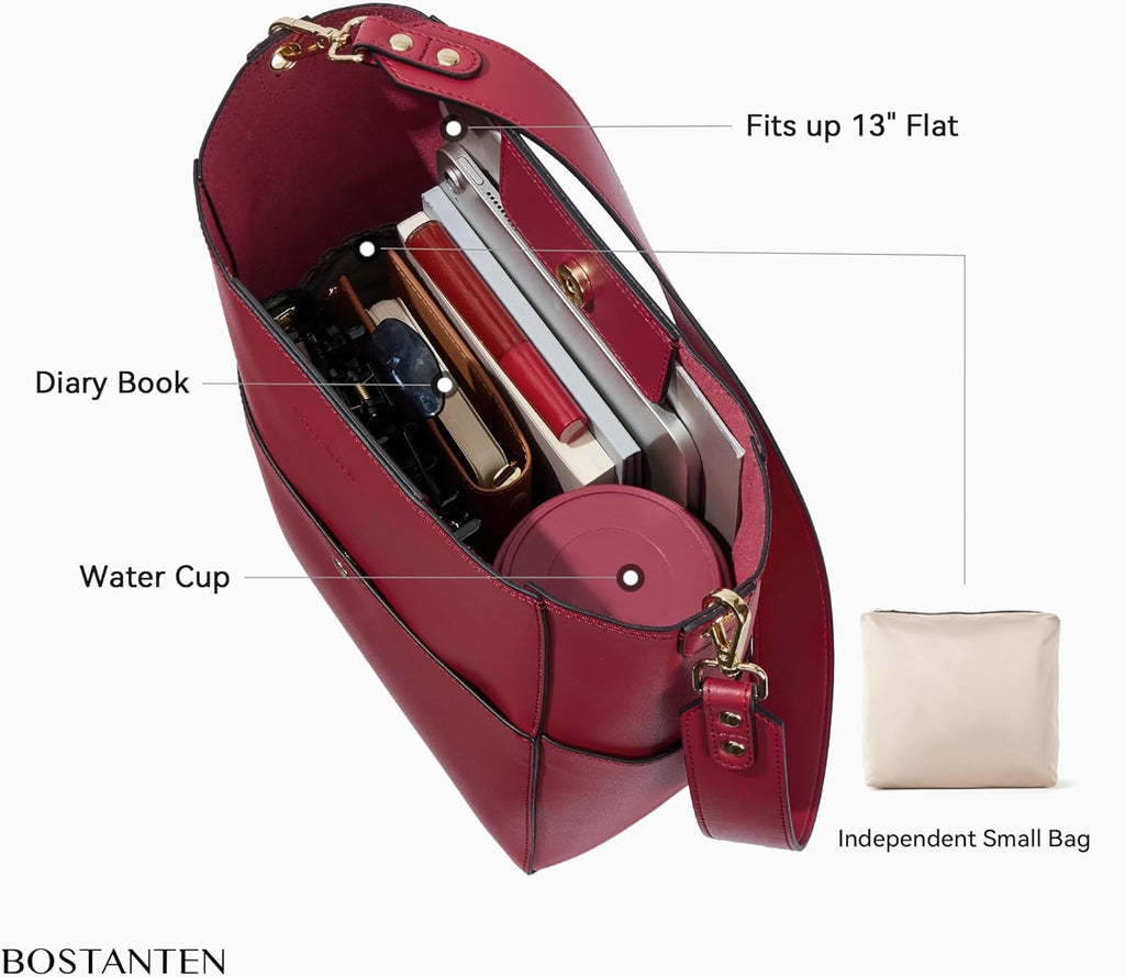 Valentines Day  Women'S Leather Designer Handbags Tote Purses Shoulder Bucket Bags