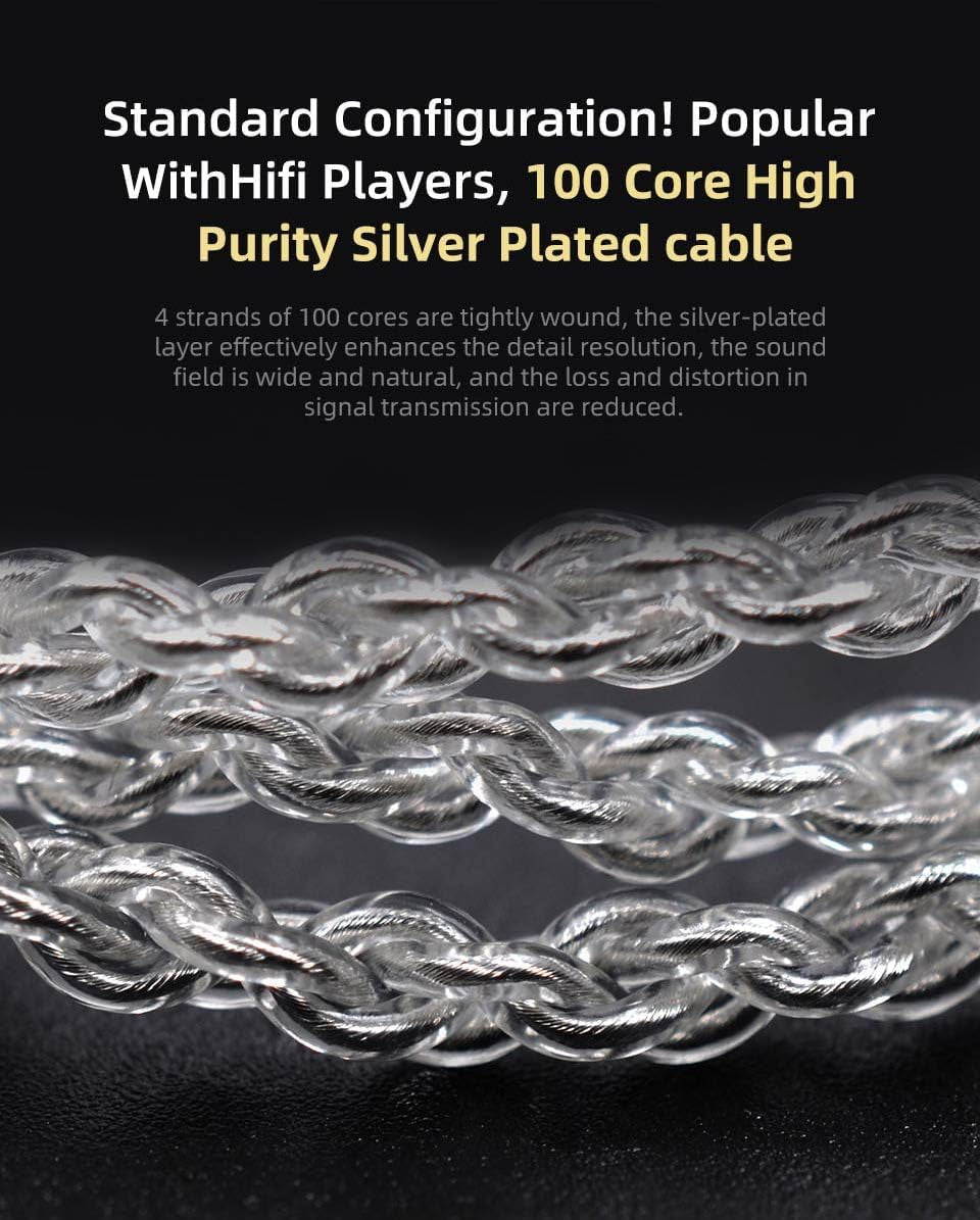 KZ ZSN PRO X Hifi in Ear Monitor, 1BA 1DD Earbud Headphone Dual Driver Drummer Musician Earphone Stereo Headset with Removable C Pin Cable for Church (NO Mic, Dark Black)