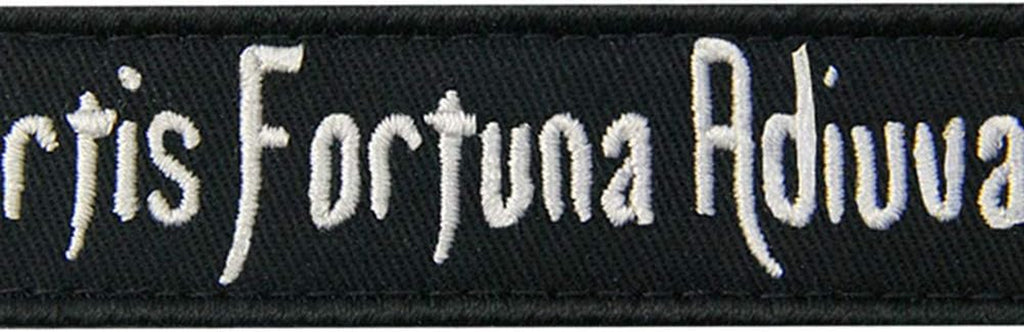 Fortis Fortuna Adiuvat Fortune Favors the Brave Morale Tactical Patch Embroidered Applique Fastener Hook & Loop Emblem