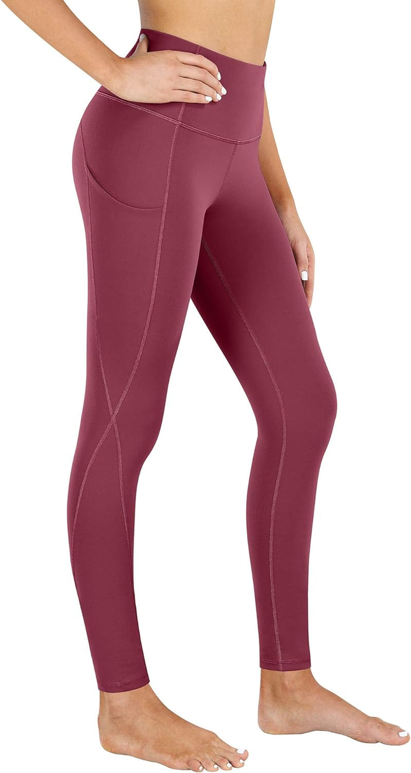 Women'S High Waist Yoga Pants with Pockets, Leggings with Pockets, Tummy Control Workout Yoga Leggings