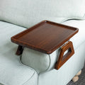 Bamboo Trayble Couch Arm Table, Clip on Tray Sofa Table for Couches. Sofa Arm Tray, Armchair Table for TV Dinners, Remotes, Drinks and Snacks - 13.75 X 9.5Inch, Brown | Clip on Tray, Sofa Table, Sofa Arm Tray, Armchair Table, TV Dinners, Remotes